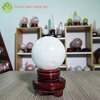  Cầu thạch anh trắng dừa nặng 0.668kg, đường kính 7.8 cm 