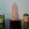  Trụ thạch anh hồng nặng 0.5kg, cao 20cm cả đế 
