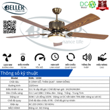  Quạt trần Beller 51BL – 103X 