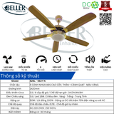  Quạt trần Beller 52BL – 551Y-N 