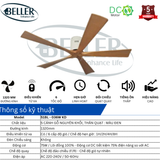  Quạt trần Beller 51BL – 036W KD 