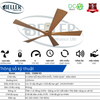 Quạt trần Beller 51BL – 036W KD