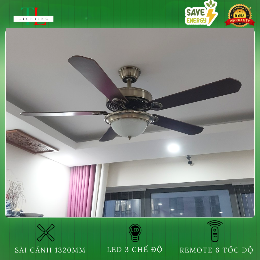  Quạt trần 5 cánh phong cách Indochine - FTL 542 