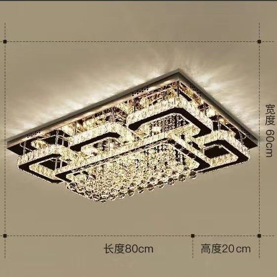  Đèn mâm ốp trần pha lê MPL04 -  60x80 cm 