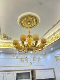  Đèn chùm tân cổ điển cao cấp  - Chao bát đá 