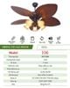 Quạt trần phong cách Indochine DCT Fan 106