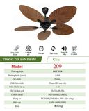  Quạt trần phong cách Indochine DCT Fan 209KD 