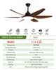 Quạt trần 5 cánh động cơ DC - DCT Fan 118- Gỗ