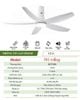 Quạt trần 5 cánh DCT Fan 301 Trắng