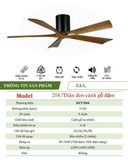  Quạt trần 5 cánh DCT Fan 214 - Thân đen 
