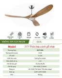  Quạt trần 3 cánh DCT Fan 217 - Gỗ nhạt 