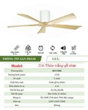 Quạt trần 5 cánh DCT Fan 214 - Thân trắng 