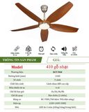  Quạt trần 5 cánh DCT Fan 410 Gỗ nhạt 
