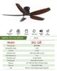 Quạt trần 5 cánh DCT Fan 302 Gỗ