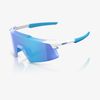 Kính thể thao | 100% AEROCRAFT Matte White HiPER® Blue Mirror