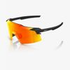 Kính thể thao | 100% AEROCRAFT Soft Tact Black HiPER® Red Multilayer Mirror Lens
