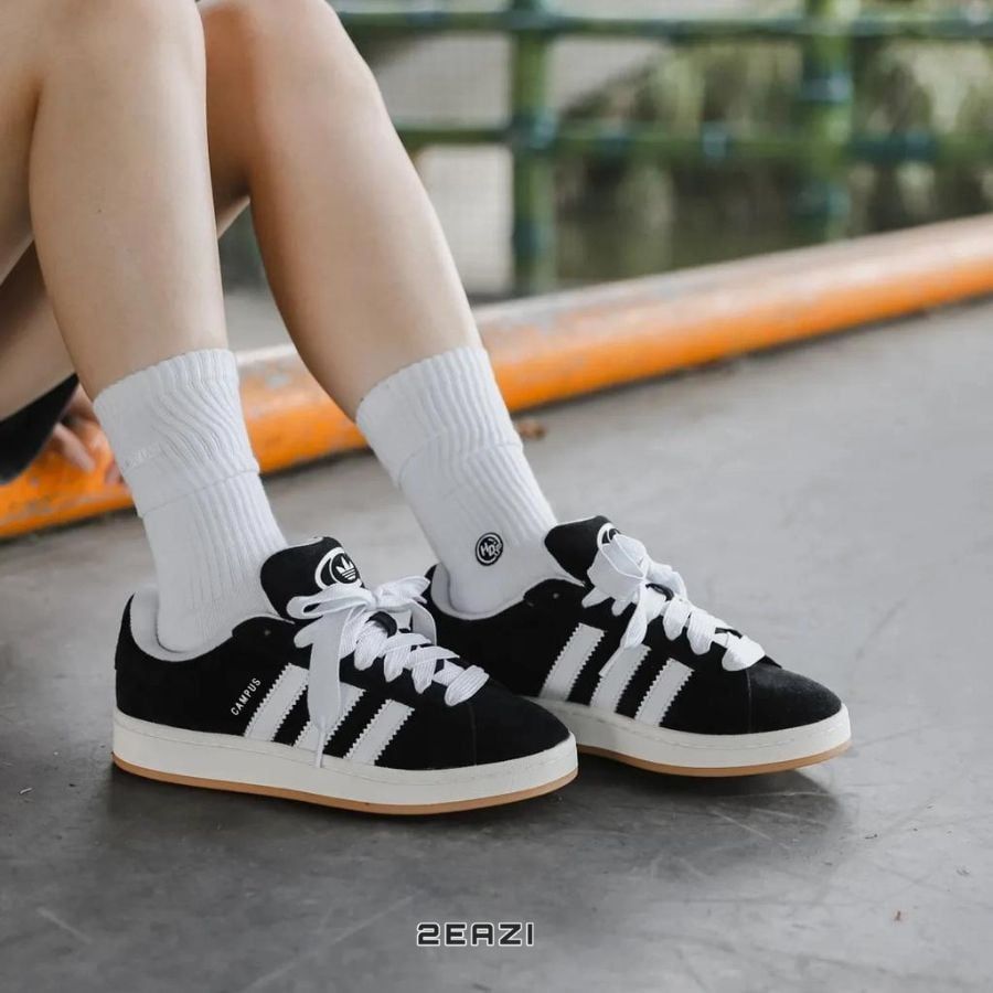  Giày Adidas Unisex's Campus 00s Core Black HQ8708 Màu Đen 