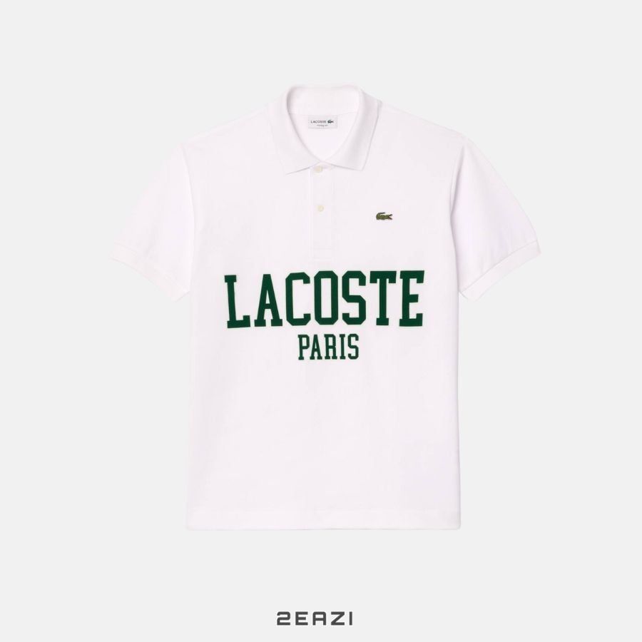  Áo Lacoste Men's Flocked Piqué Polo Shirt PH7419 Màu Trắng 