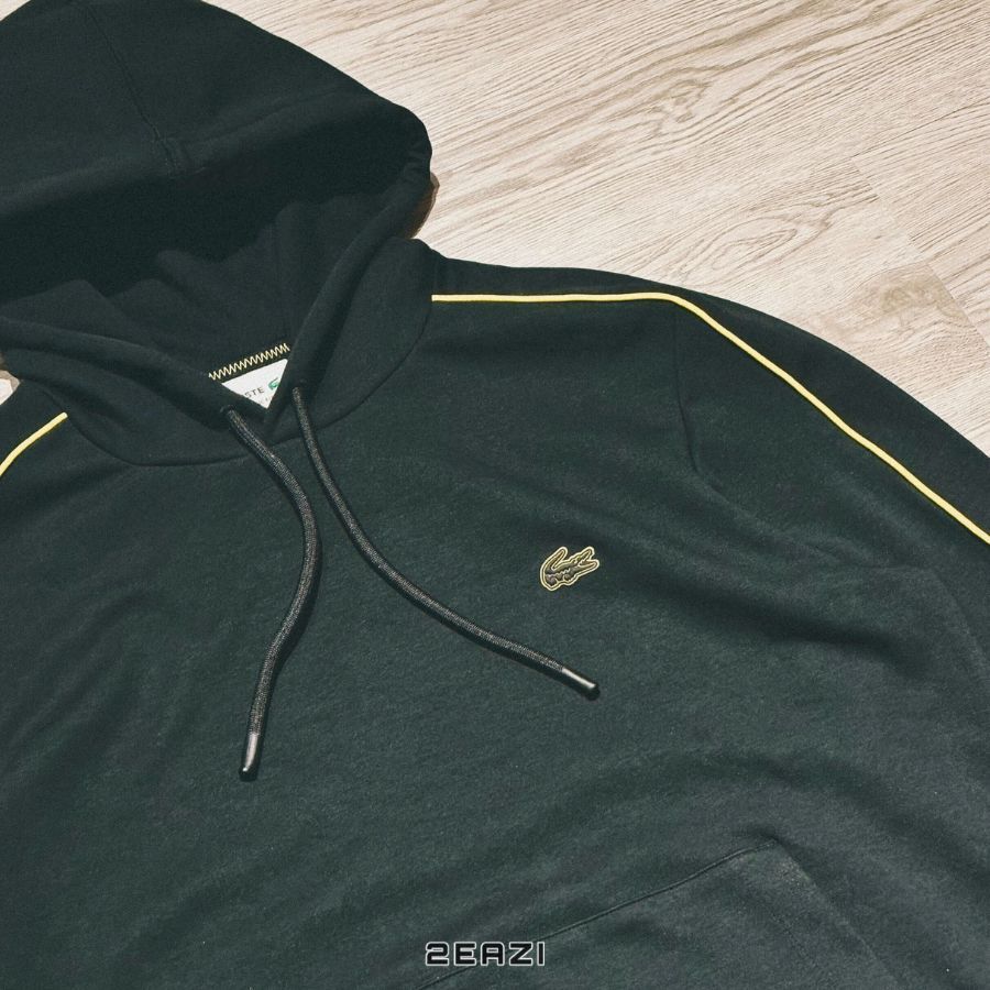  Áo Lacoste Men's Contrast Detail Jogger Hoodie SH1439 Màu Đen 