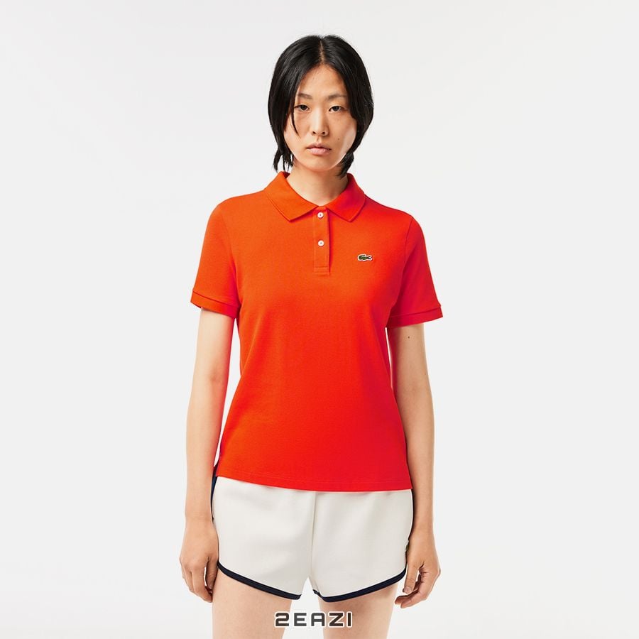  Áo Lacoste Ladies Regular Fit Soft Cotton Petit Piqué Polo PF7839_00 Màu Cam 