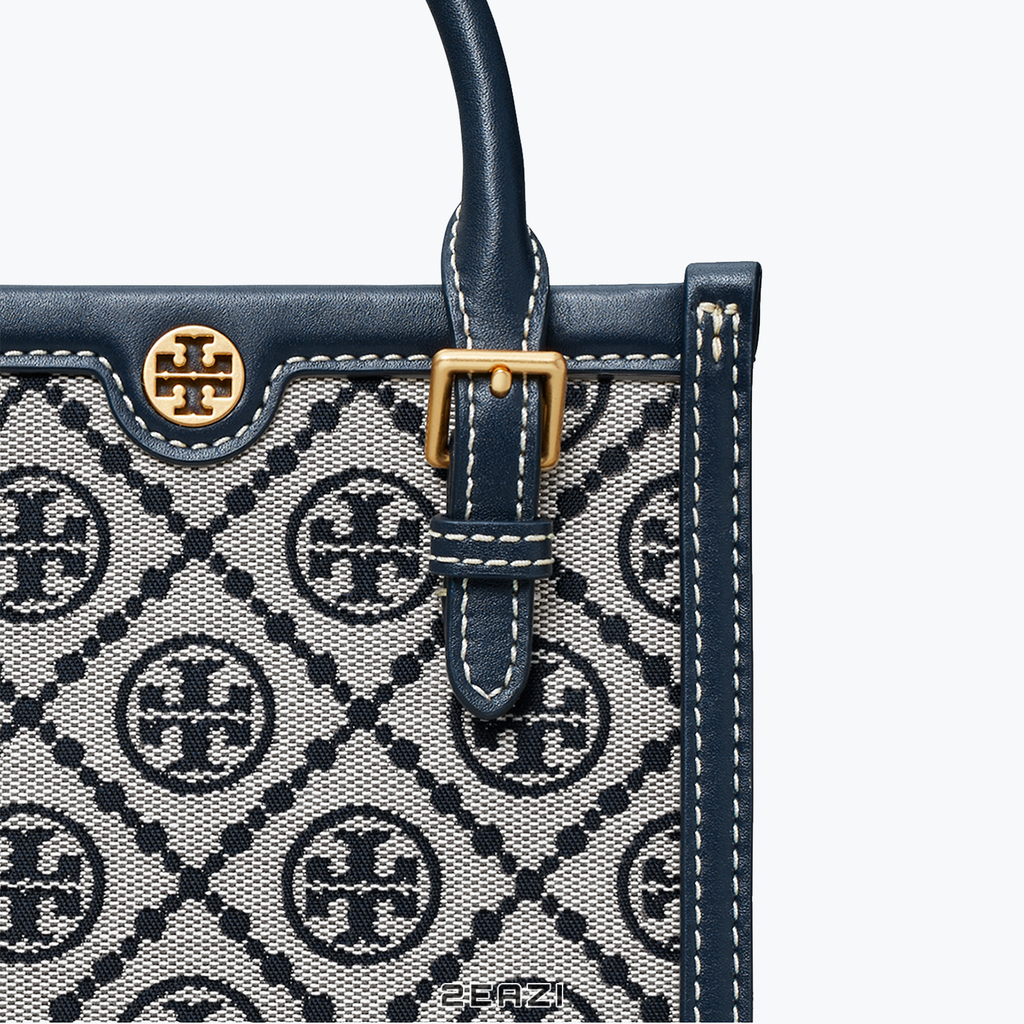  Túi Xách Tory Burch Mini T Monogram Tote 87146 Màu Xanh Navy 