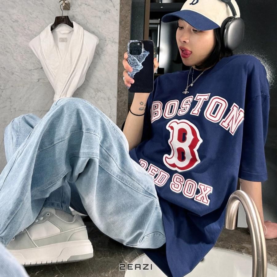  Áo MLB Varsity Boston Red Sox T-Shirt 3ATSV0233_43NYS Màu Xanh Navy 