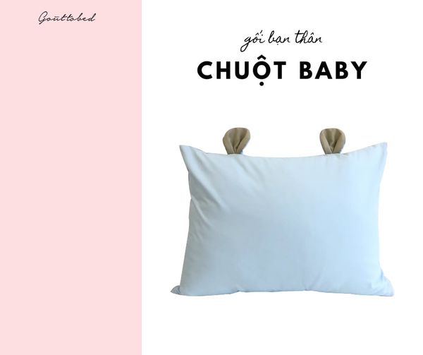  Vỏ gối tai chuột Premium Cotton xanh mint 