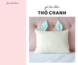  Vỏ gối tai thỏ Premium Cotton vàng chanh 