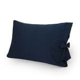  Vỏ gối nằm Lụa Satin thắt nơ xanh navy 