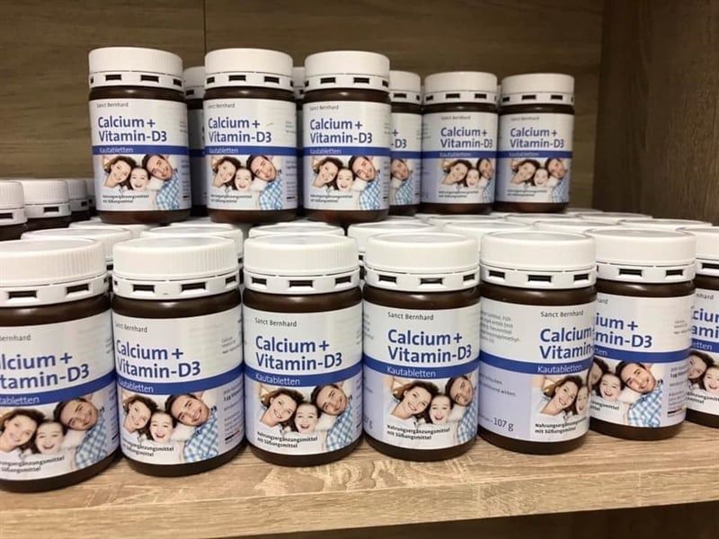  Viên Ngậm Sanct Bernhard Calcium Vitamin D3 Vị Socola 150v 