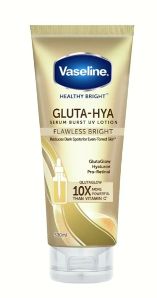  Dưỡng Thể Vaseline Gluta - Hya Flawless Bright (Vàng) 330ml 