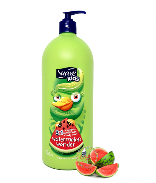  Sữa tắm gội Suave Kid 3 in 1 Watermelon Wonder 532ml (dưa hấu) 