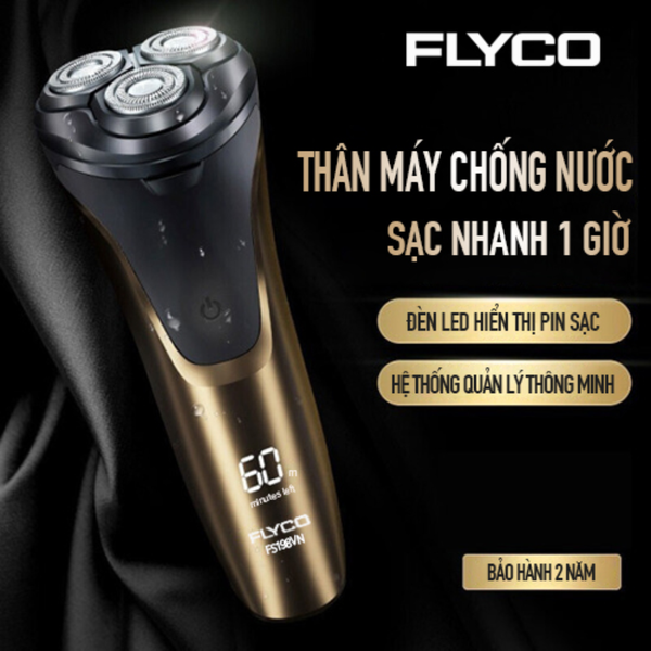  Máy cạo râu Flyco 3 lưỡi kép chống thấm nước FS198VN 