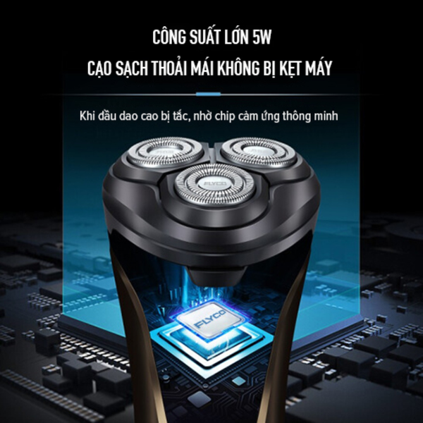  Máy cạo râu Flyco 3 lưỡi kép chống thấm nước FS198VN 