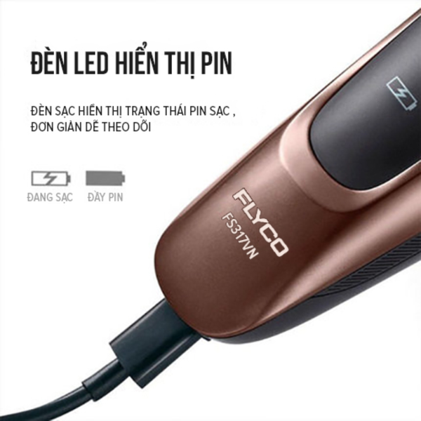  Máy cạo râu Flyco 3 lưỡi kép chống thấm nước FS317VN 
