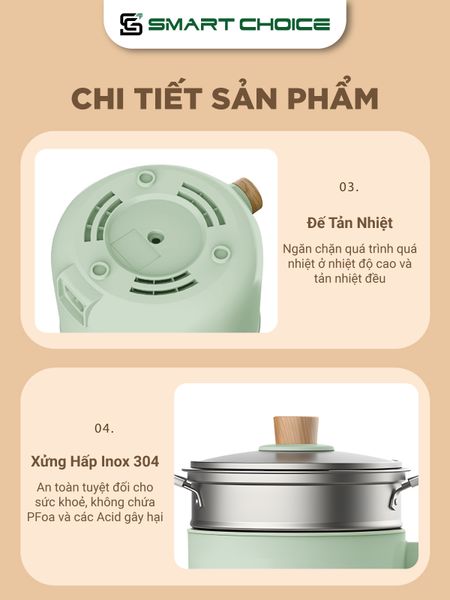  Bộ Nồi Inox Liền Khối, Bộ Nồi SmartChoice SCG-BN003 – Bộ 3 Món 
