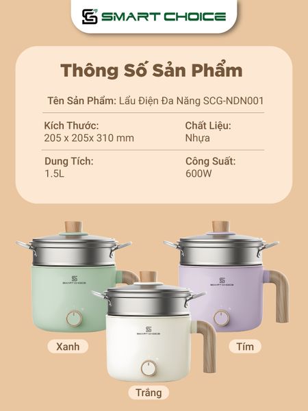  Bộ Nồi Inox Liền Khối, Bộ Nồi SmartChoice SCG-BN003 – Bộ 3 Món 