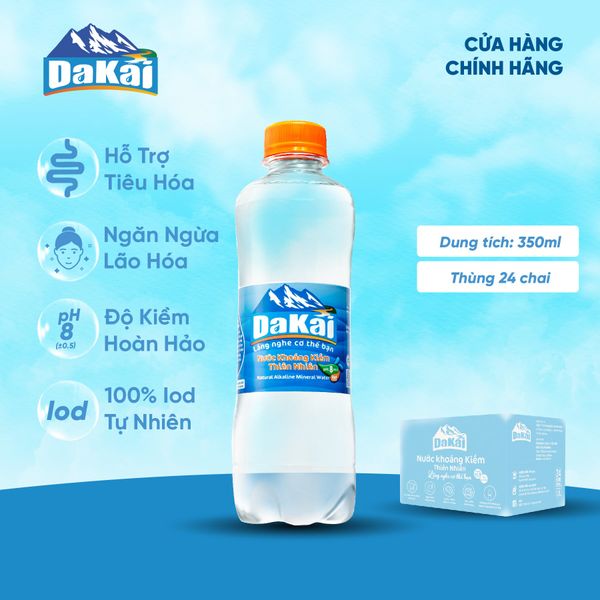  Nước khoáng kiềm Dakai 350ml - Thùng 24 chai 