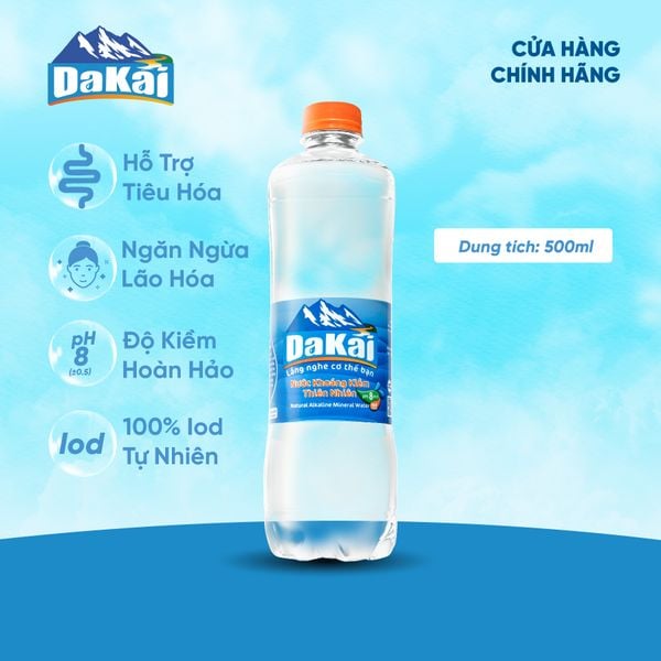  Nước khoáng kiềm Dakai 500ml - Thùng 24 chai 