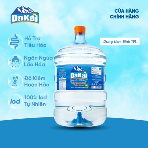  Nước khoáng kiềm Dakai - Bình 19L ( Giá chưa bao gồm vỏ bình) 