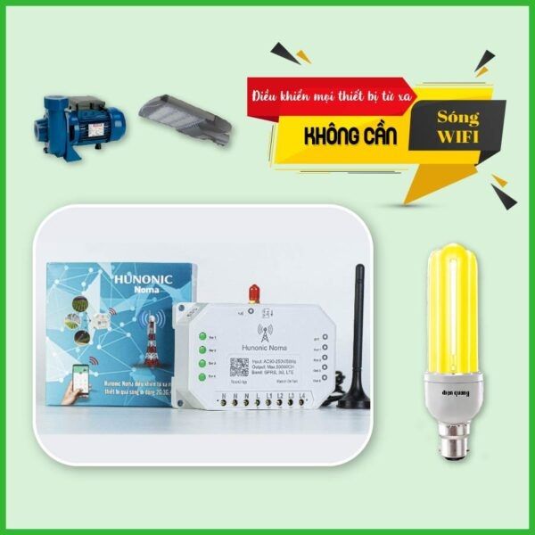 Công tắc Hunonic Noma 4CH | Dùng sim 4G
