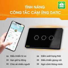 Công tắc cảm ứng Wifi Datic 3 Nút - Màu Đen/Trắng