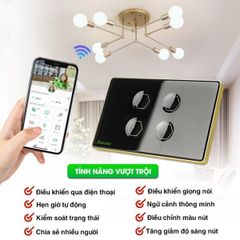 Công tắc cảm ứng BLE Premium 4 Nút - Màu Đen