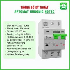 Aptomat đo năng lượng Hunonic Notec 63A