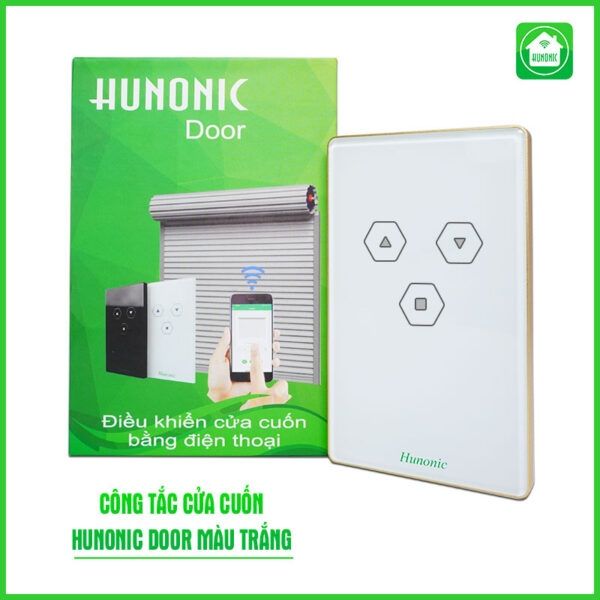 Công tắc cảm ứng Wifi Hunonic Của Cuốn, Hình Chữ Nhật - Màu Trắng