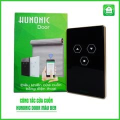 Công tắc cảm ứng Wifi Hunonic Cửa Cuốn, Hình Chữ Nhật - Màu Đen