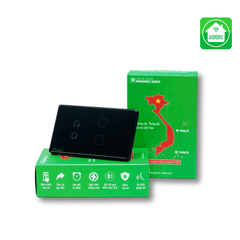 Công Tắc Cảm Ứng 2 Nút 1 Ổ  Bluetooth Mesh Hunonic Datic Màu Đen/Trắng