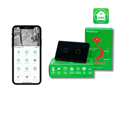 Công Tắc Cảm Ứng 2 Nút Bluetooth Mesh Hunonic Datic Màu Đen/Trắng