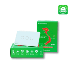 Công Tắc Cảm Ứng 3 Nút Bluetooth Mesh Hunonic Datic Màu Đen/Trắng