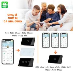 Công tắc cảm ứng Wifi Datic 3 Nút - Màu Đen/Trắng